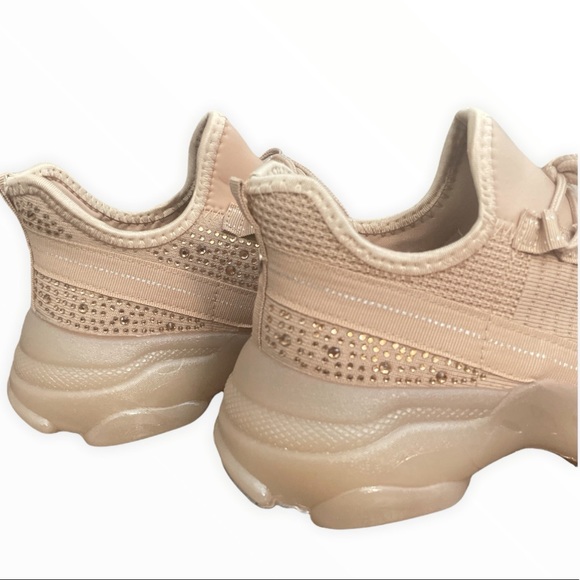 Beige Glitzy Rhinestone Embellished FlyKnit - Picture 5 of 10